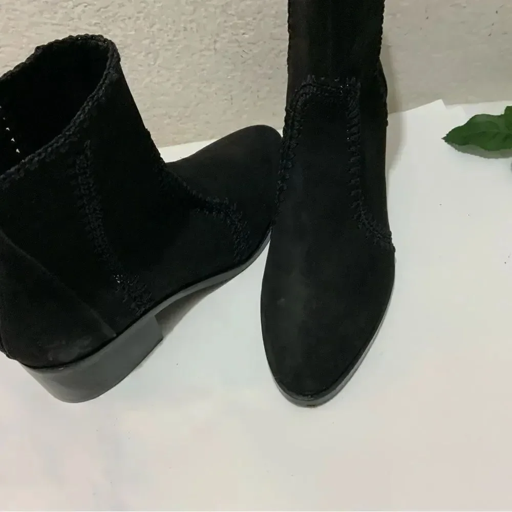 Chelsea & Violet Black Suede Lucy Boots Size 9.5 M